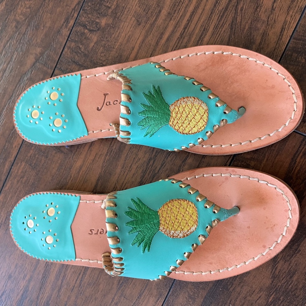 Jack Rogers Pineapple sandals  blue size 7